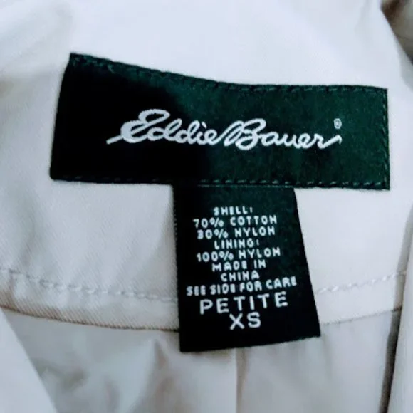 Eddie Bauer cream color coat with belt. - Picture 6 of 6